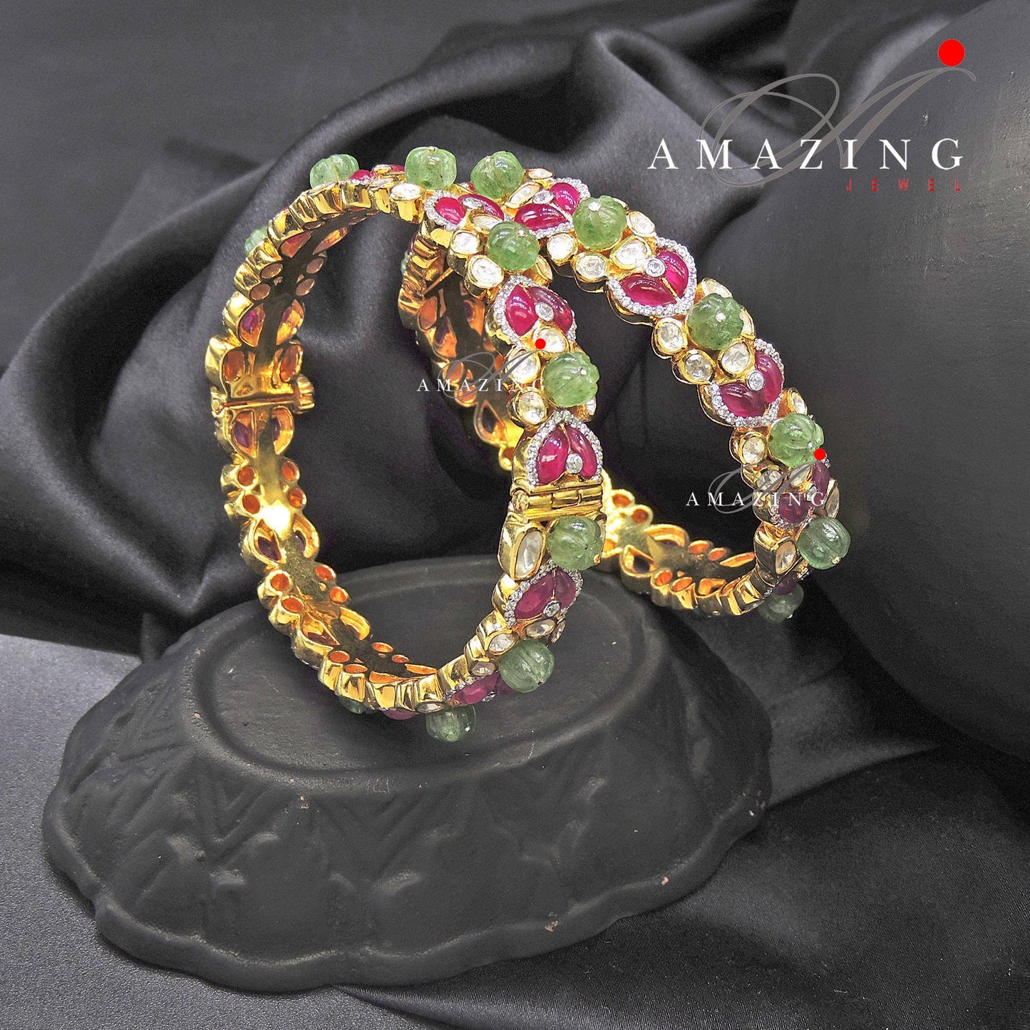 Silver Moissanite Polki Bangles, Silver Bangle, Bridal Polki Bangle , Indian Bangles, Wedding Jewellery, Bridal Jewelery, Silver Bangles