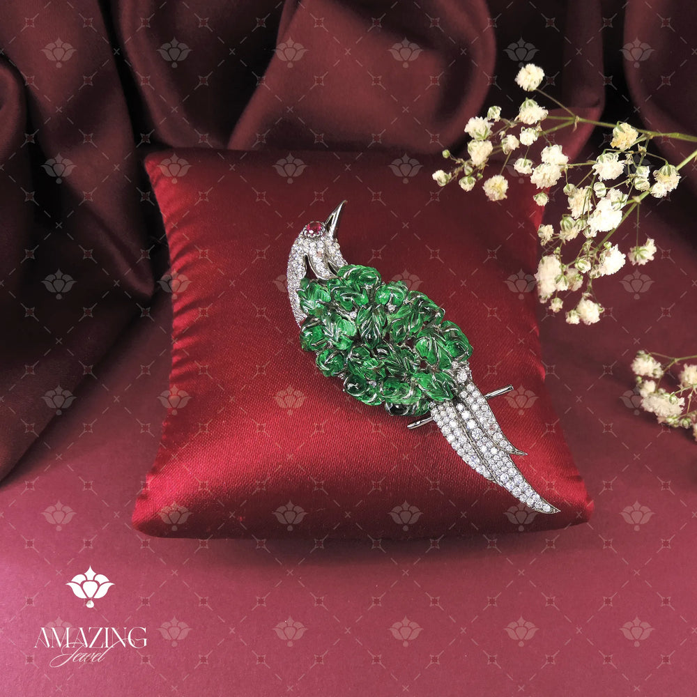 Carving Parrot Brooch