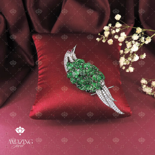 Carving Parrot Brooch