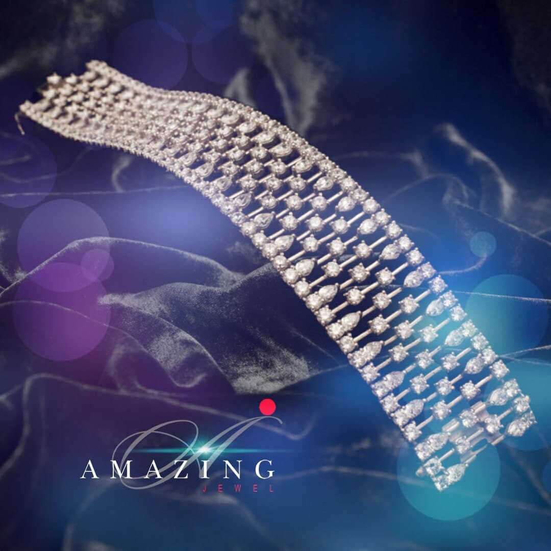 Silver Swarovski Studded Bracelet,Cubic Zirconia Bracelet,Indian Traditional Bracelet,925 Sterling Silver Bracelet,Bridal Jewelry,18K Plated