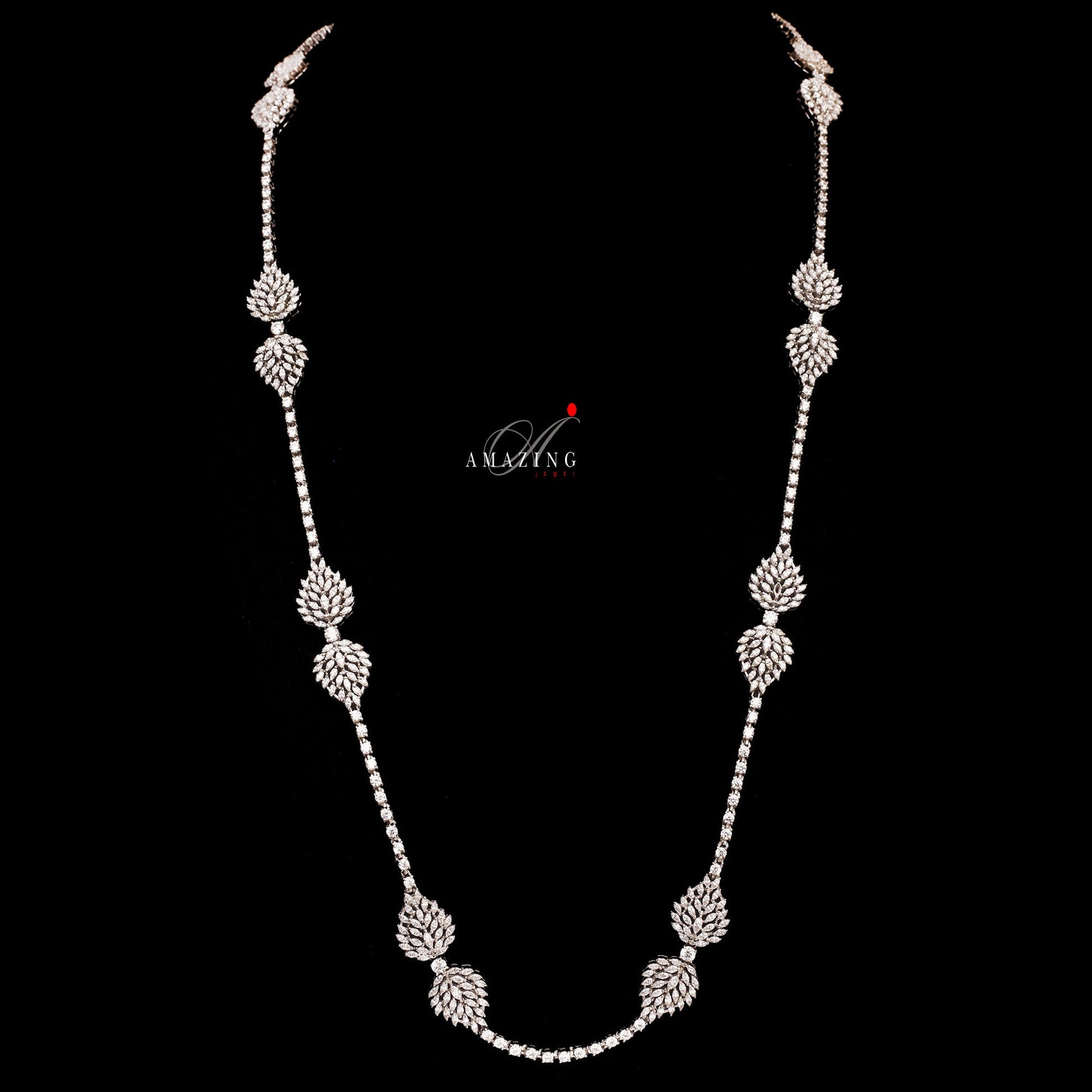 Silver Swarovski Chains,Western Wear,Travel Jewelery,Contemporary Jewelery,925 Silver Chain,18K Plated,White Gold Plated,Swarovski Necklace