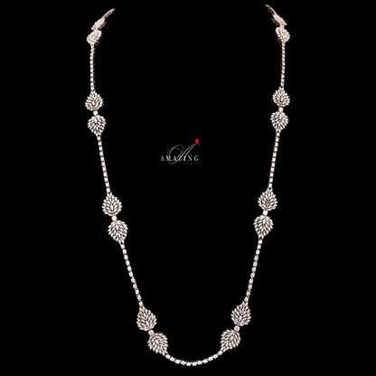 Silver Swarovski Chains,Western Wear,Travel Jewelery,Contemporary Jewelery,925 Silver Chain,18K Plated,White Gold Plated,Swarovski Necklace