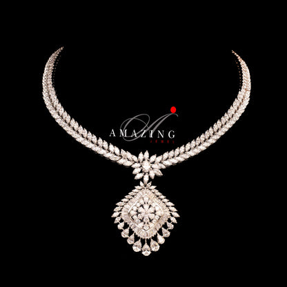 Silver Swarovski Set Indian Wedding Jewelry Set Indian Traditional Jewelry Bridal Jewelry 925 Sterling Silver Necklace Set Travel Jewelry