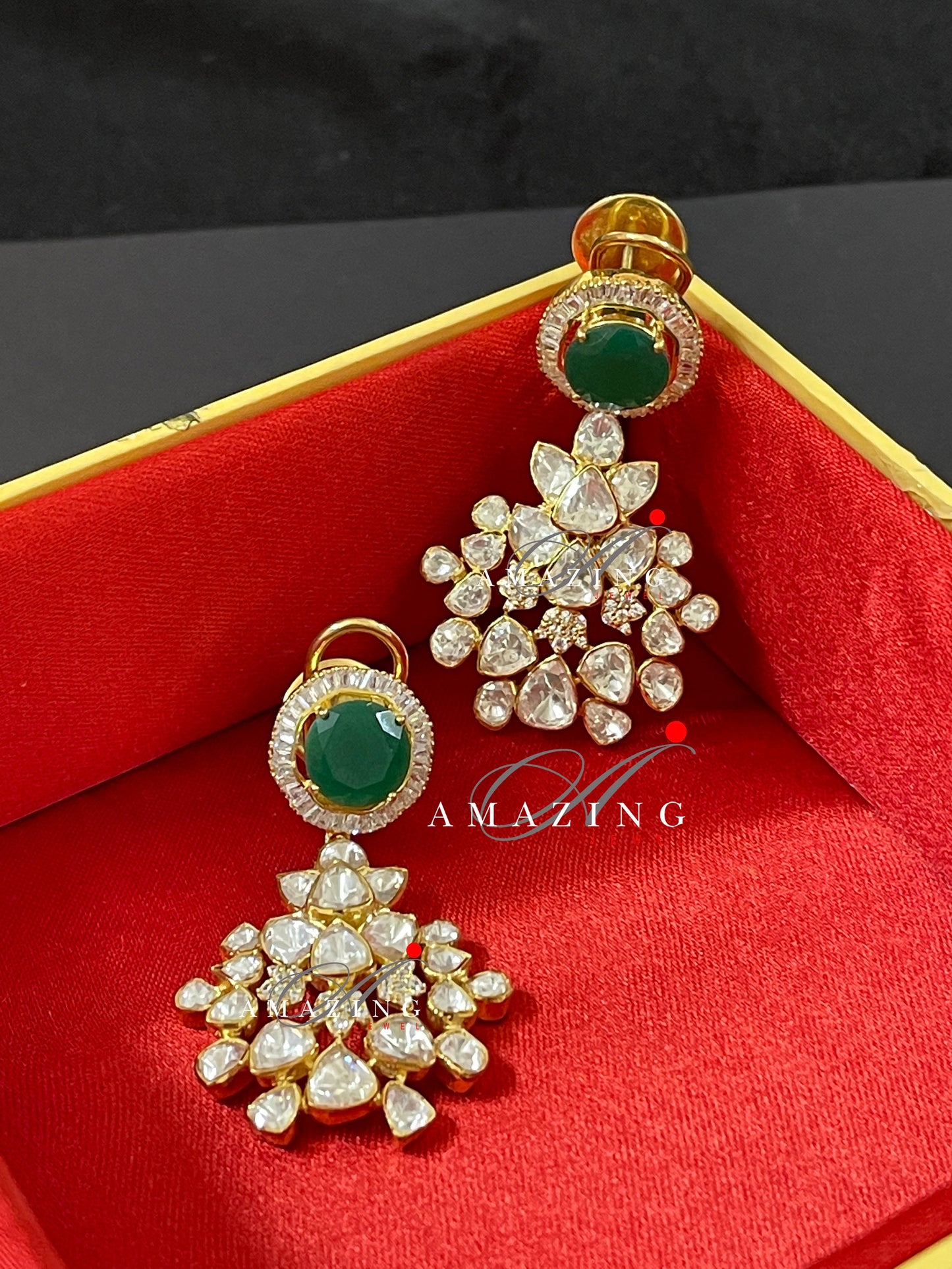 Silver Moissanite Polki Earring Moissanite Kundan Earring 925 Silver Earring Bridal Jewelery Traditional Jewelery Women Jewelry Bridal Jewel