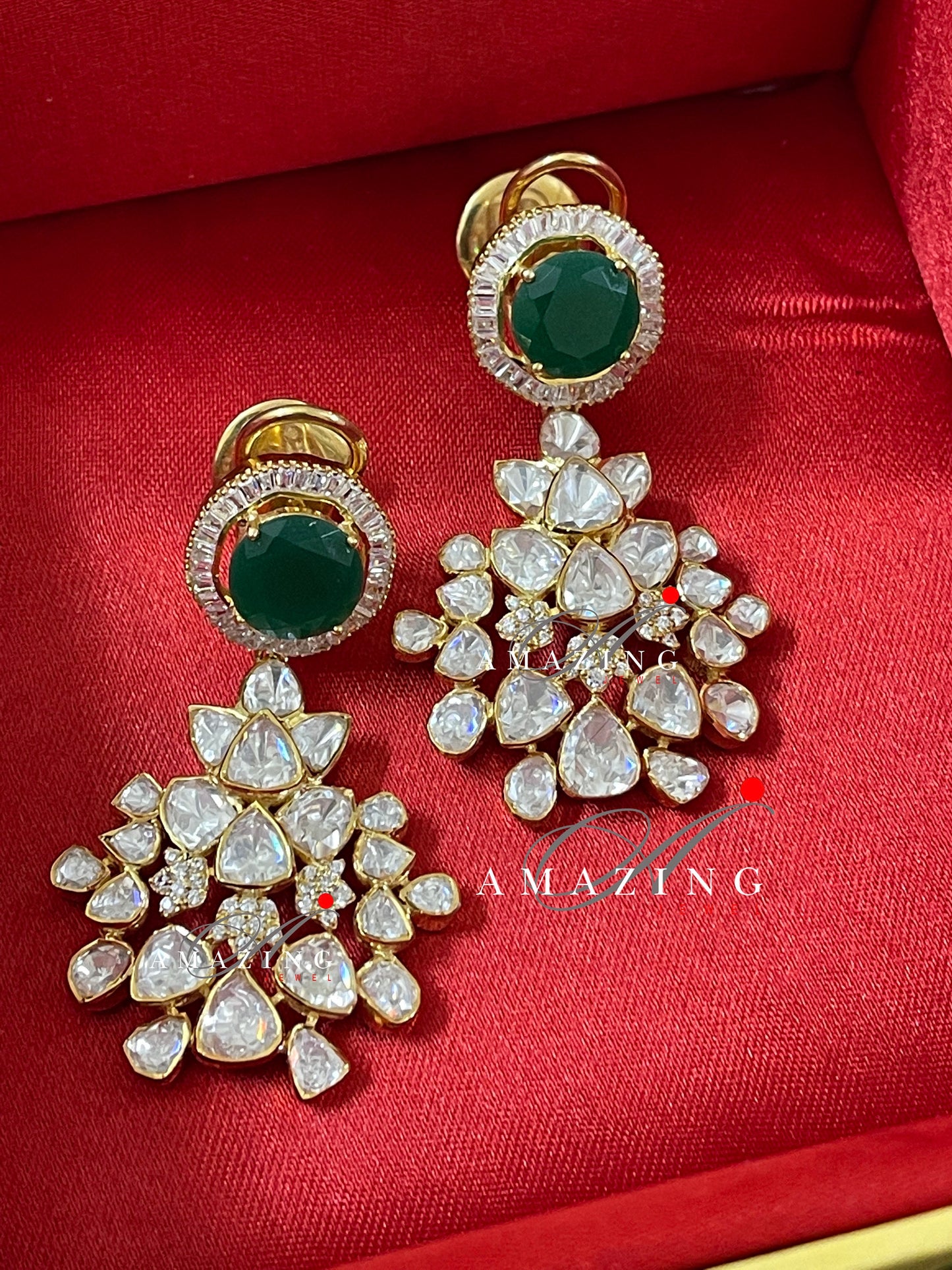 Silver Moissanite Polki Earring Moissanite Kundan Earring 925 Silver Earring Bridal Jewelery Traditional Jewelery Women Jewelry Bridal Jewel