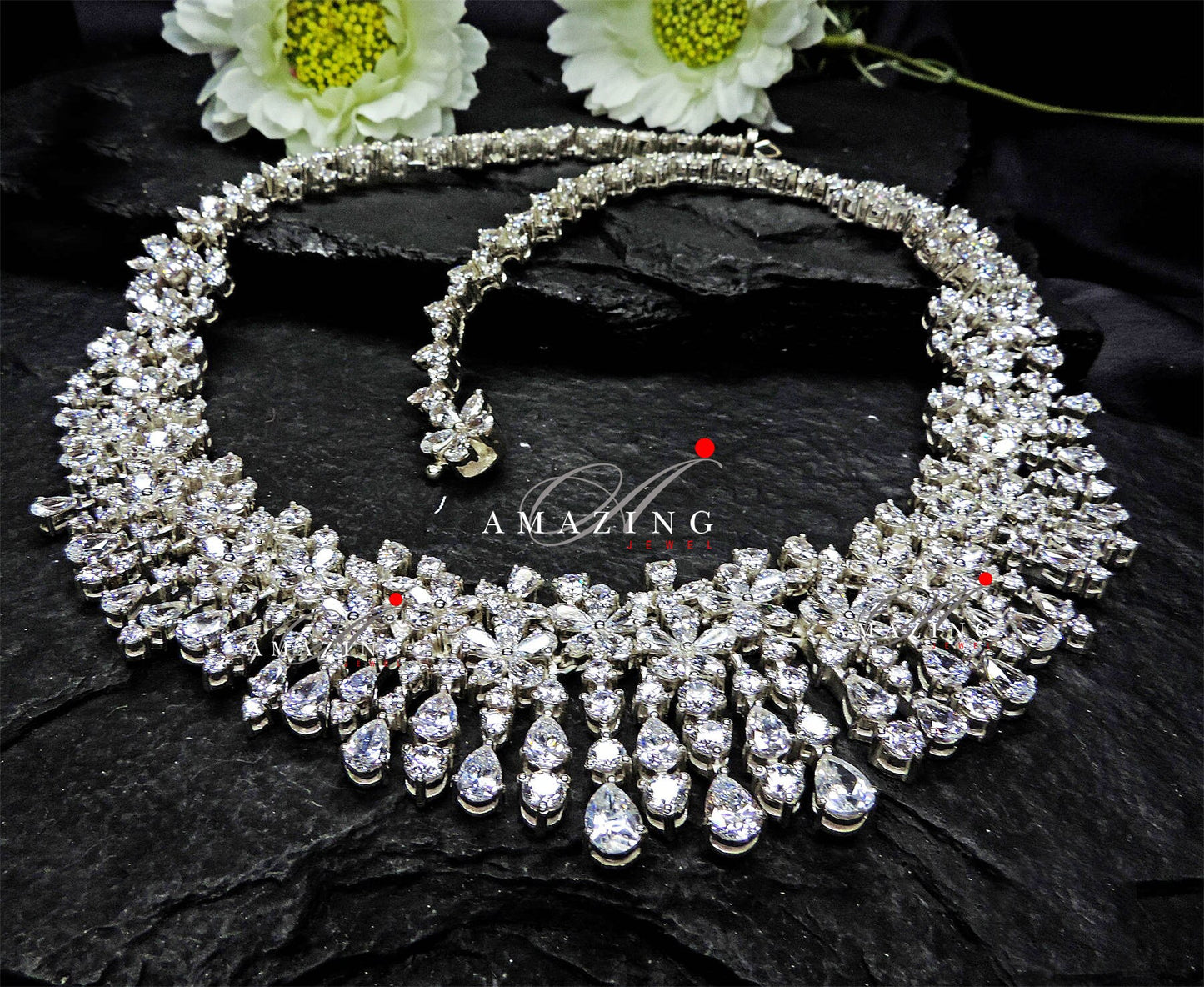 Silver Swarovski Set Indian Wedding Jewelry Set Indian Traditional Jewelry Bridal Jewelry 925 Sterling Silver Necklace Set Travel Jewelry