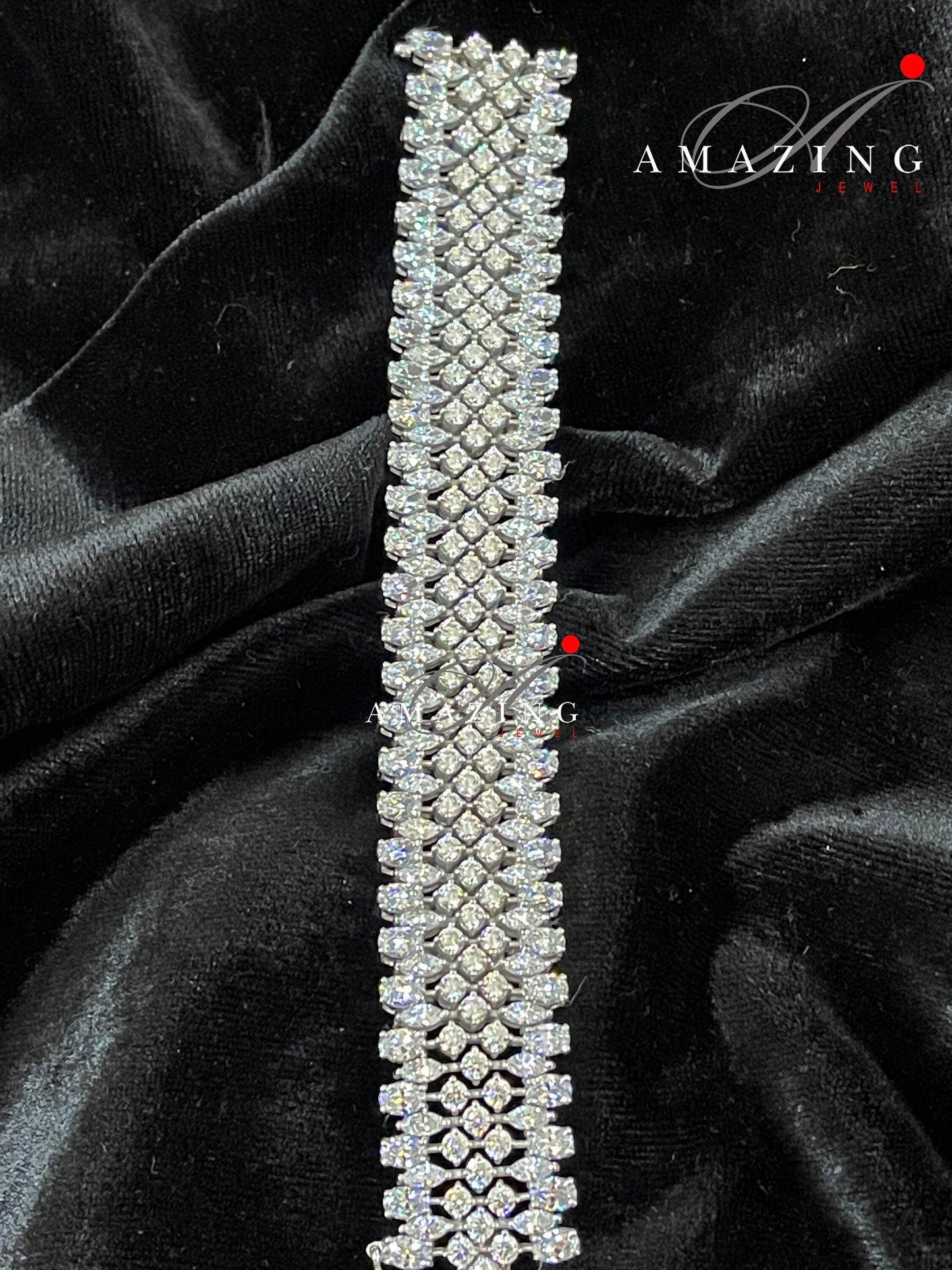 Silver Swarovski Studded Bracelet, Cubic Zirconia Bracelet, Indian Contemporary Bracelet, 925 Silver Bracelet, Bridal Jewelery, 18K Plated