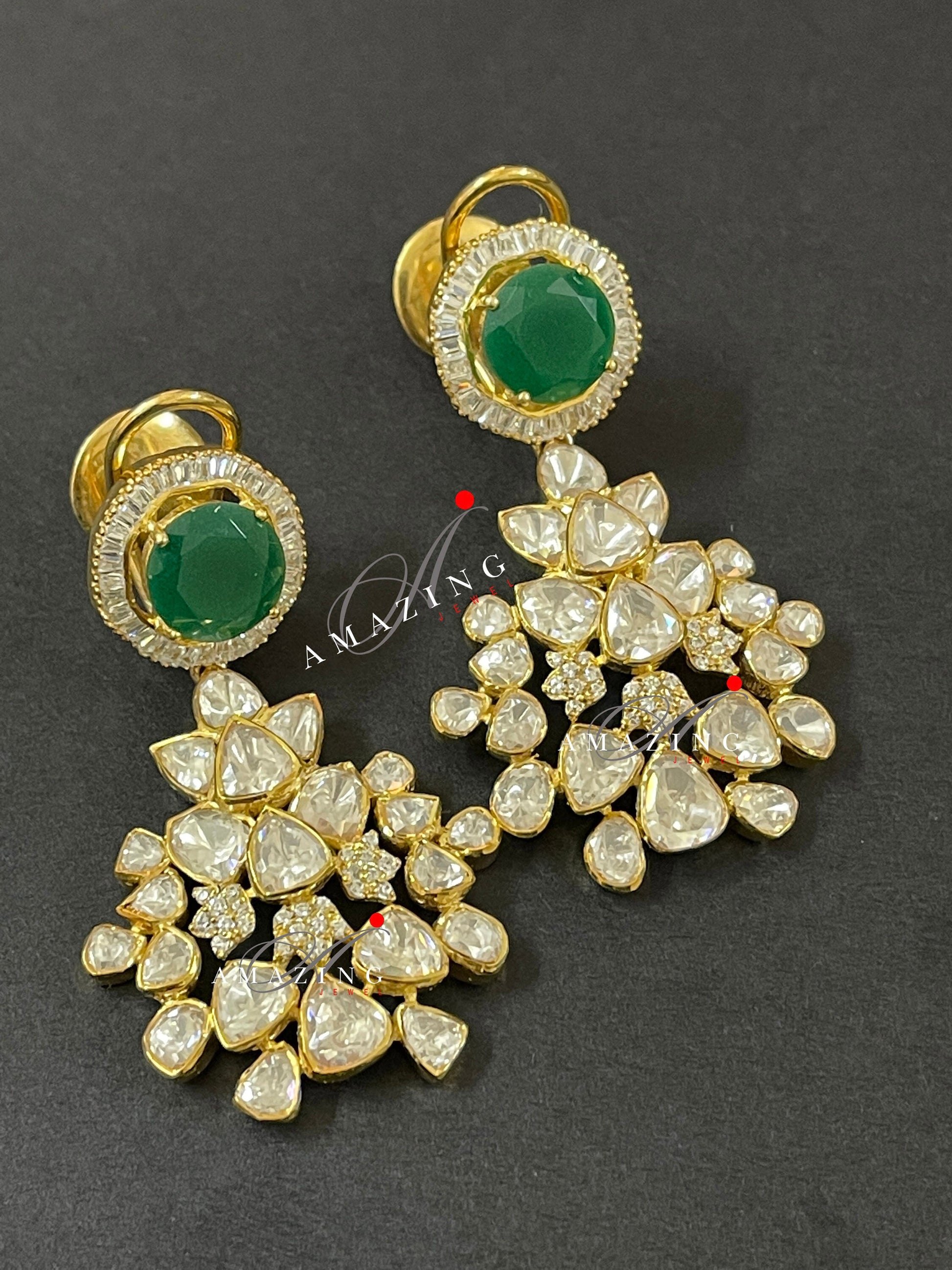 Silver Moissanite Polki Earring Moissanite Kundan Earring 925 Silver Earring Bridal Jewelery Traditional Jewelery Women Jewelry Bridal Jewel