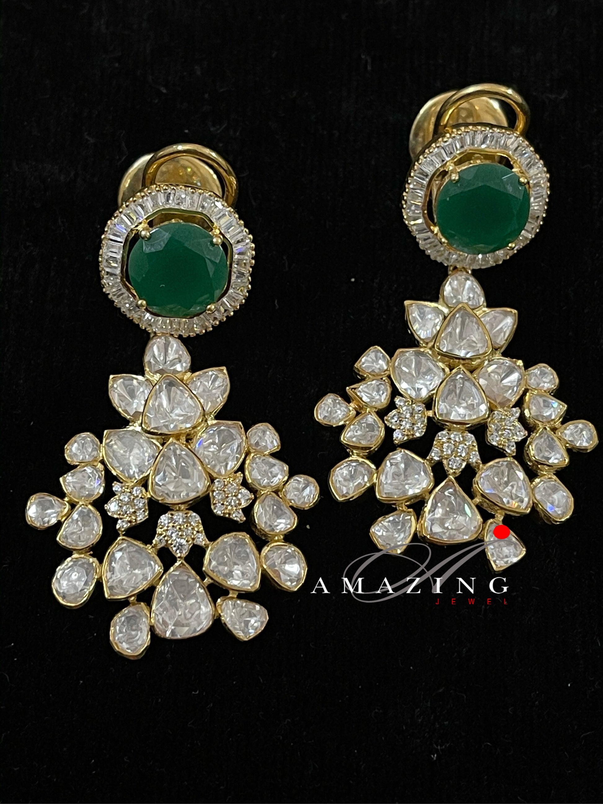 Silver Moissanite Polki Earring Moissanite Kundan Earring 925 Silver Earring Bridal Jewelery Traditional Jewelery Women Jewelry Bridal Jewel