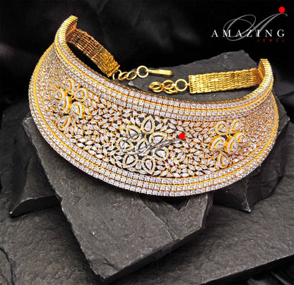 Silver Swarovski Set Indian Wedding Jewelry Necklace Indian Traditional Jewelry Bridal Jewelry 925 Silver Necklace Set Travel Jewelry Choker