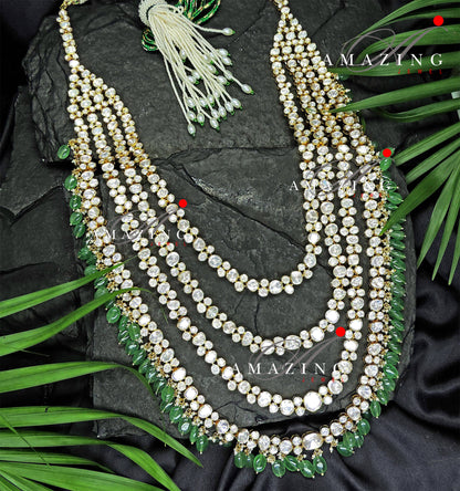 Silver Moissanite Polki Bridal Necklace Wedding Jewelery Indian Traditional Necklace 925 Silver Necklace Bridal Set Statement Necklace