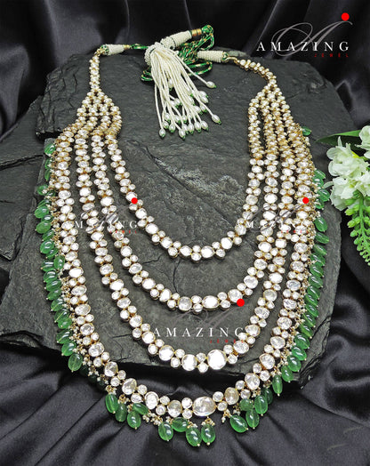 Silver Moissanite Polki Bridal Necklace Wedding Jewelery Indian Traditional Necklace 925 Silver Necklace Bridal Set Statement Necklace