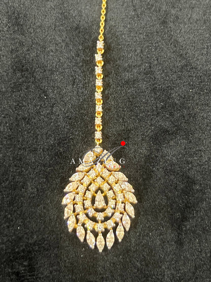 Swarovski Tikka/Statement Maang Tikka/Indian WeddingJewelry/Crystal Jewelry/Punjabi Pakistani Jewelry/Bollywood Jewelry/Manng tikka