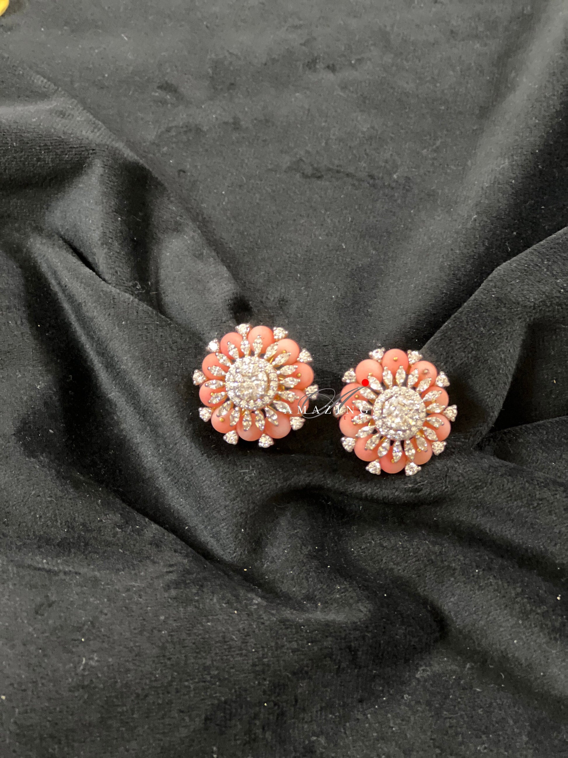 Silver Swarovski Cubic Zirconia Earring Coral Stud Bridal Jewelery Wedding Jewelery 925 Silver Earring Statement Jewelery Earrings