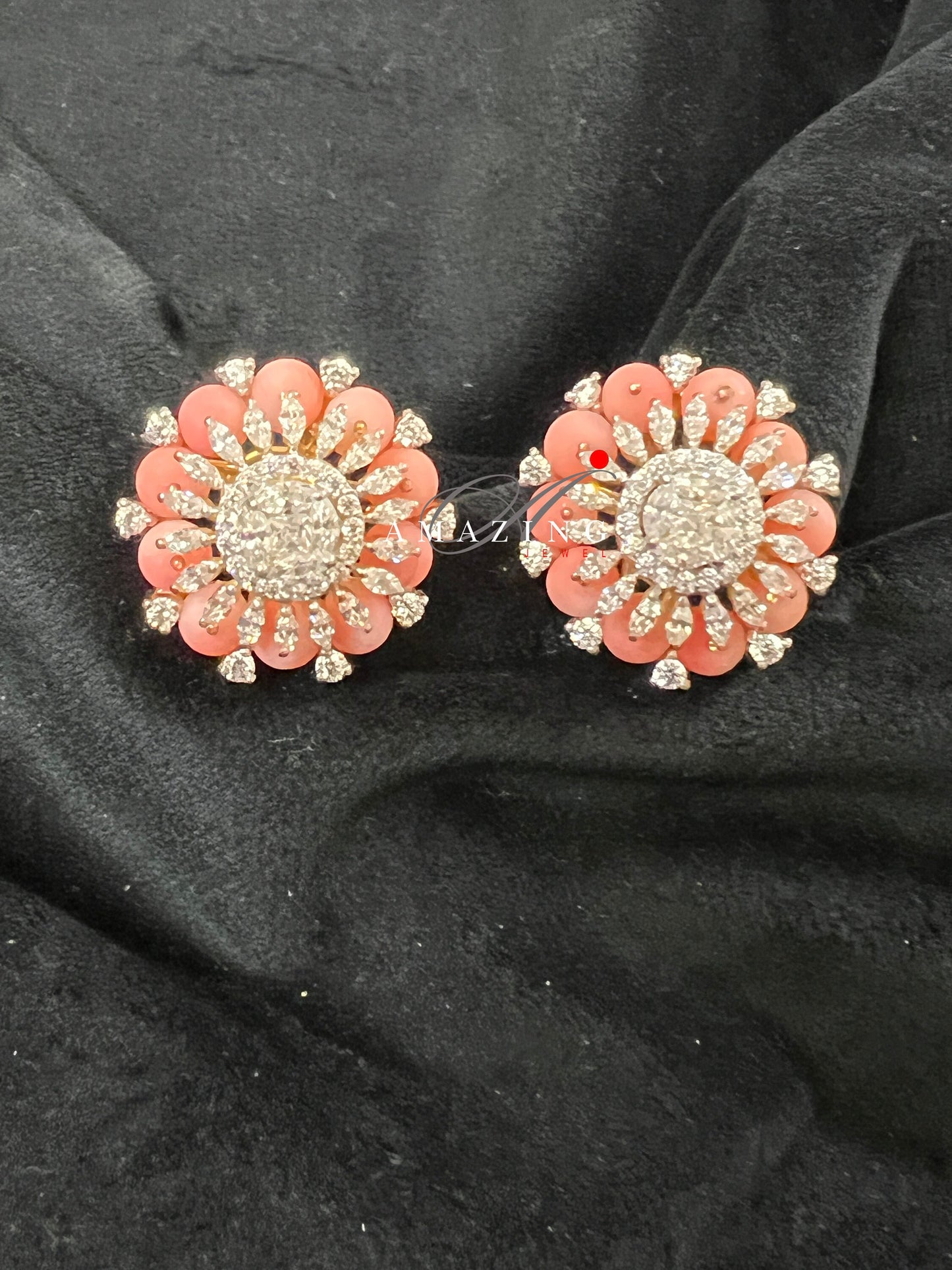 Silver Swarovski Cubic Zirconia Earring Coral Stud Bridal Jewelery Wedding Jewelery 925 Silver Earring Statement Jewelery Earrings