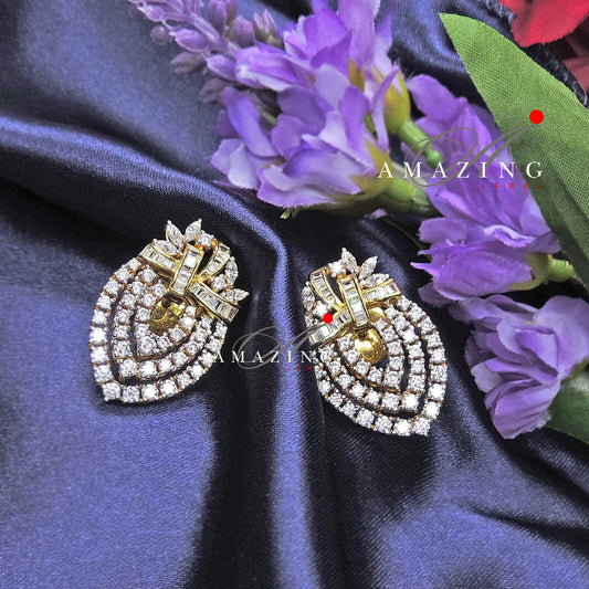 Silver Studded Cubic Zirconia Earring, Swarovski Studs, Bridal Jewellery, Party wear Jewelery, 925 Silver Earring,Earrings, Fine Jewellery