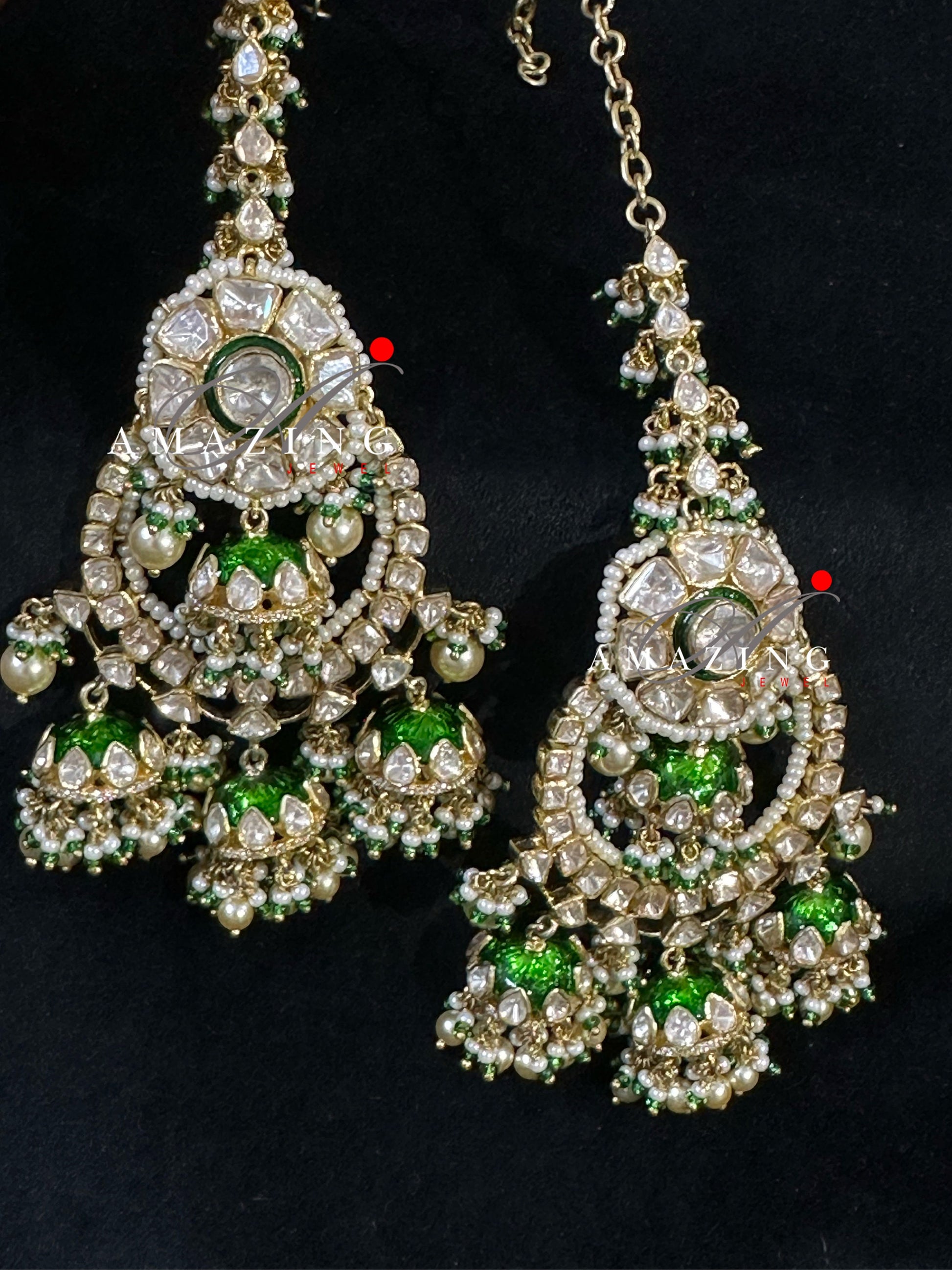 Silver Moissanite Polki  Enamel Jhumka, Polki Kundan Earring, Wedding Jewelery, Moissanite Polki Jhumki, Big Jhumka, Bridal Earring, Jhumka