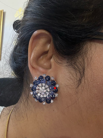 Silver Swarovski Cubic Zirconia Earring, Swarovski Studs, Contemporary Jewelery, Silver Studs, Fine Jewelery, Ruby, Emerad, Tazanite Studs