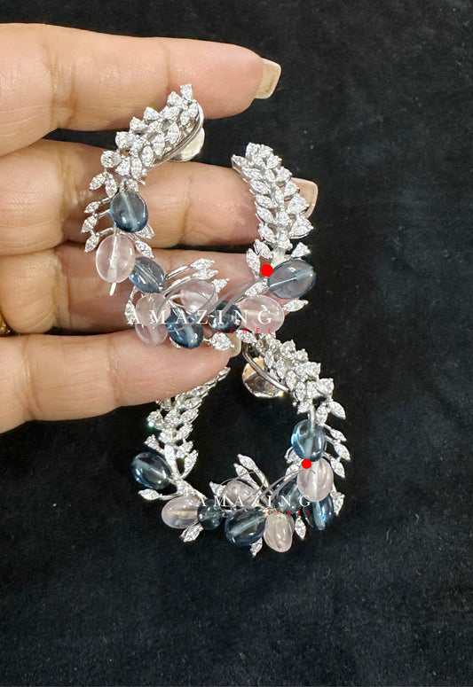 Silver Swarovski Cubic Zirconia Earring Studs, Bridal Jewelery, Wedding Jewelery, 925 Silver Earring Statement Jewelery, Earrings, Hoops