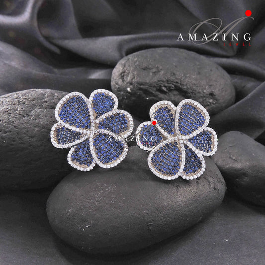 Silver Swarovski Cubic Zirconia Earring, Swarovski Studs, Bridal Jewellery, Contemporary Jewellery, 925 Silver Earring, Fine Jewellery, Stud